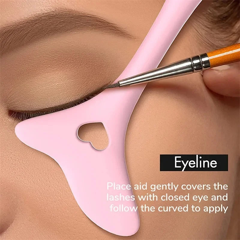 Multi-Functional Eyeliner Stencil Wing Tips Silicone Eyeliner Aid Drawing Lipstick Wearing Aid Reusable Makeup Tools