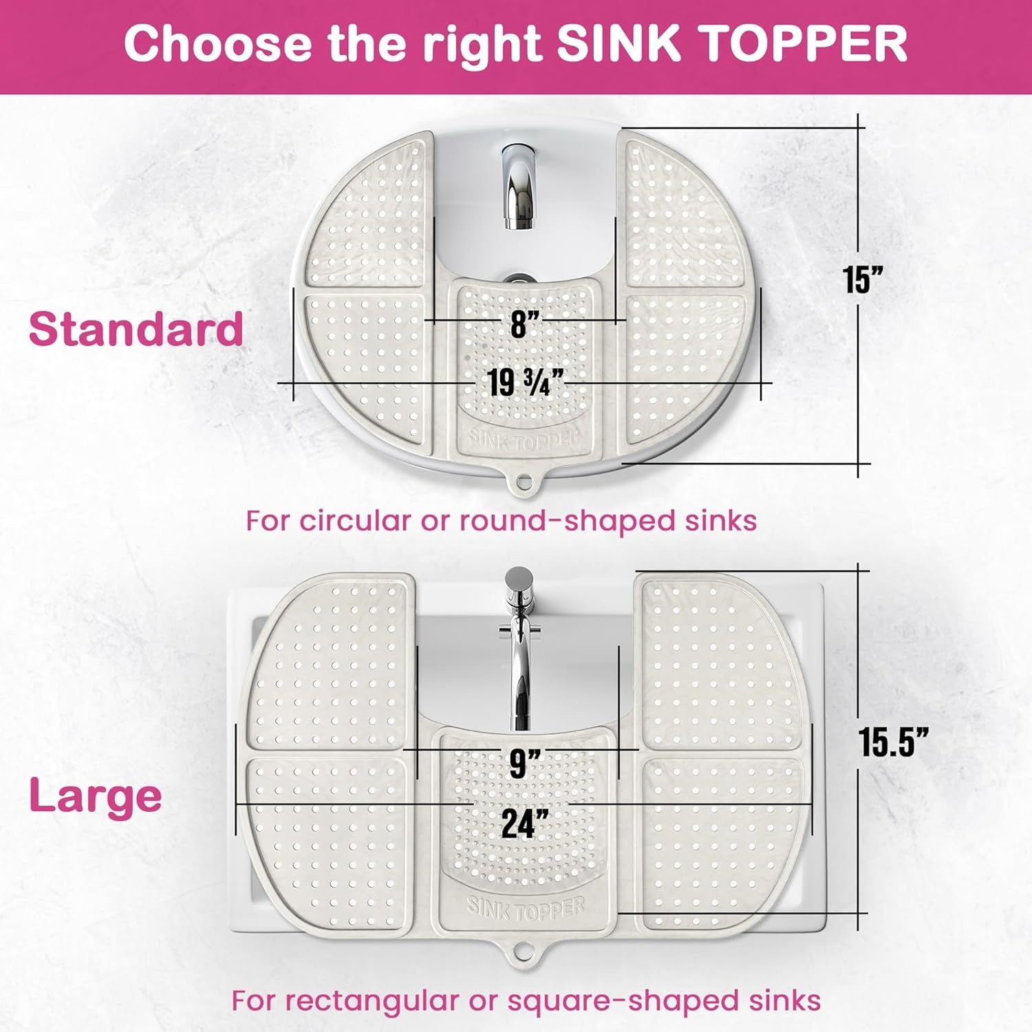 Bathroom Counter Cover and Space-Saving Storage Solution, Foldable Mat for Hot Tools, Hair Styling, and Makeup, Beauty Brush Cleaning Mat, RV Camper Sink Cover for Compact Areas (Standard Pacific Blue)