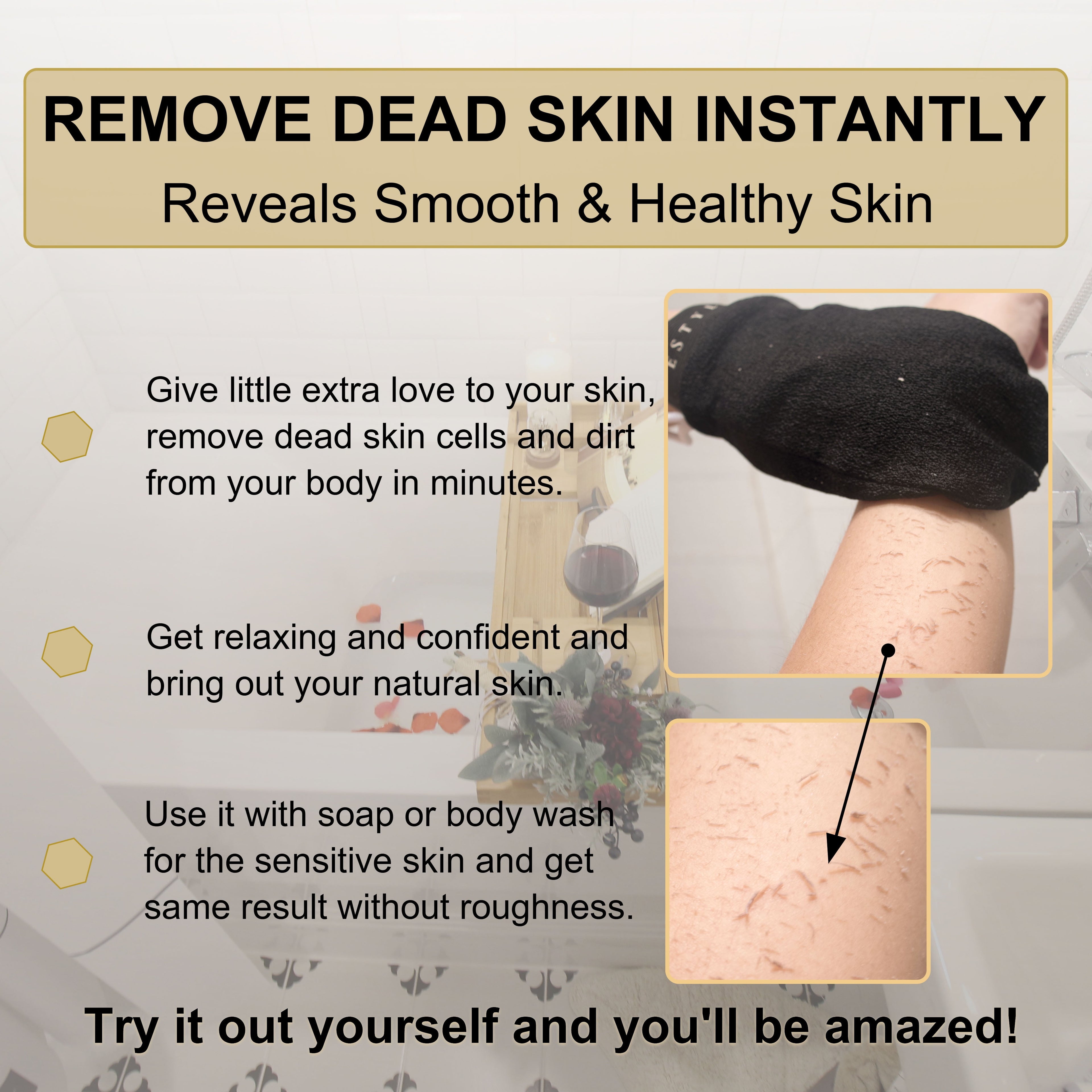 Pack of 2 Body Exfoliating Gloves for Men & Women