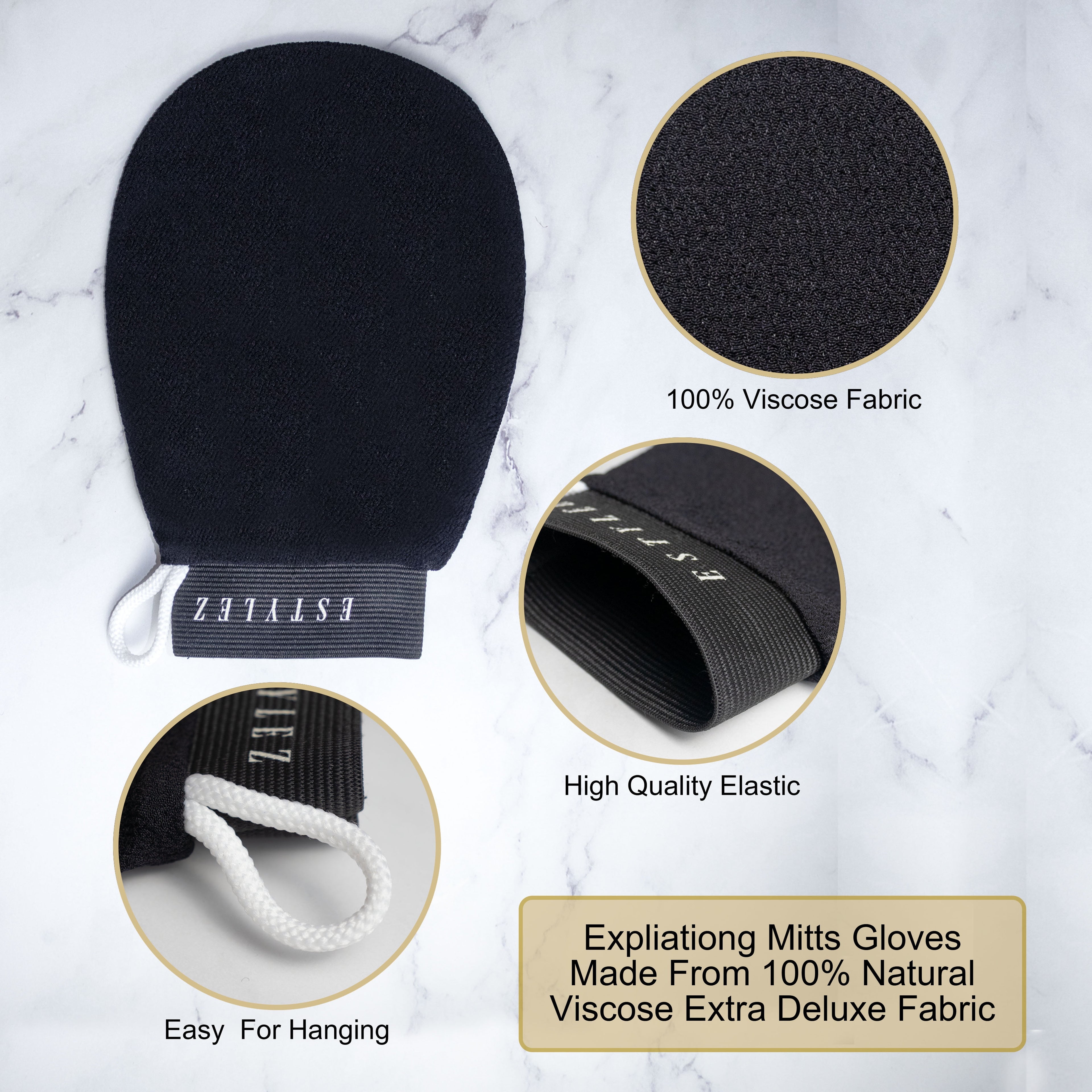 Pack of 2 Body Exfoliating Gloves for Men & Women
