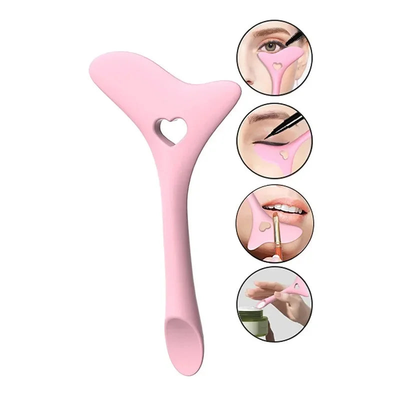 Multi-Functional Eyeliner Stencil Wing Tips Silicone Eyeliner Aid Drawing Lipstick Wearing Aid Reusable Makeup Tools